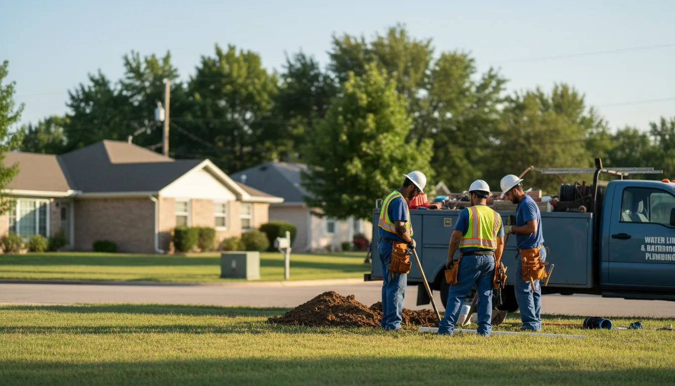 Residential water line and bathroom plumbing service in College Station, AR